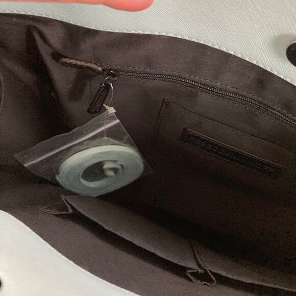 REBECCA MINKOFF LIGHT BLUE SAFFIANO LEATHER HANDBAG - Picture 9 of 12